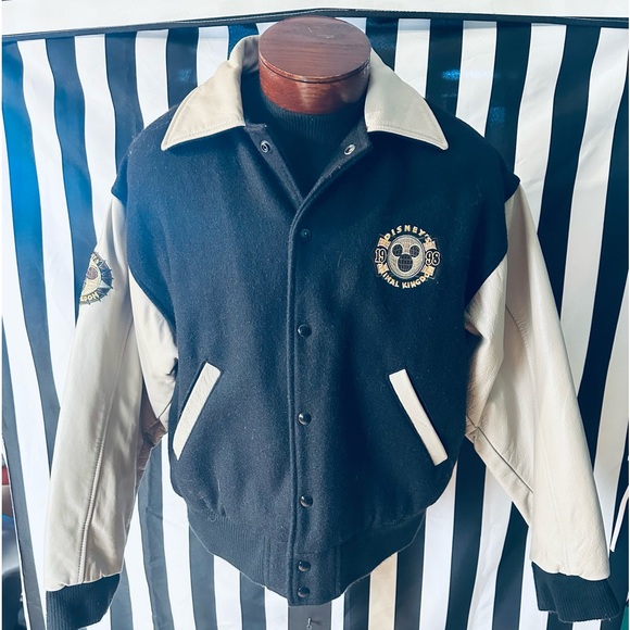 Walt Disney World Vintage Animal Kingdom 1998 Wool & Leather Varsity Jacket - Picture 5 of 6